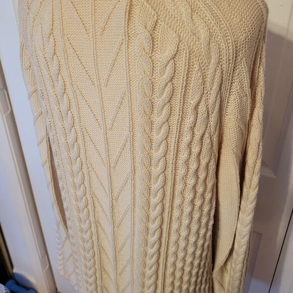 Per Se, L | Knitted Cream Wool Long Sleeve Cardigan - Picture 4 of 6